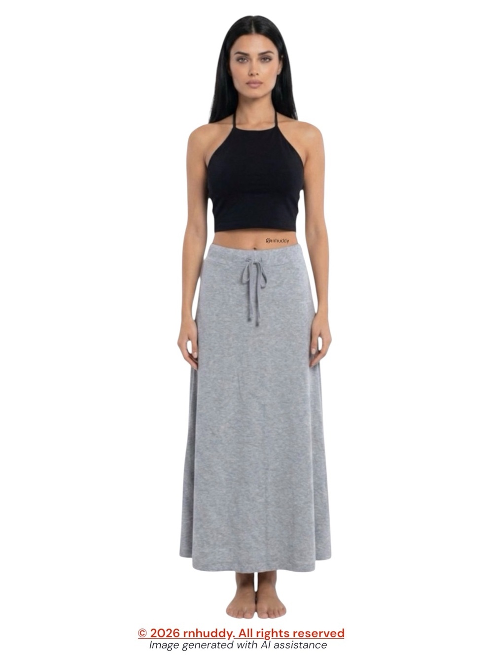 NWOT Victorias Secret XS super model essentials grey maxi skirt